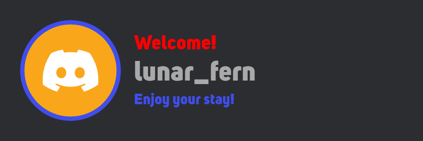 A welcome card for lunar_fern, the card the example link above builds